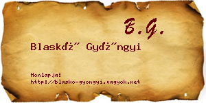 Blaskó Gyöngyi névjegykártya